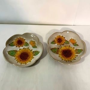 Flower shaped Sunflower Plates 8” Salad lunch ceramic